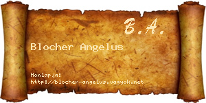 Blocher Angelus névjegykártya